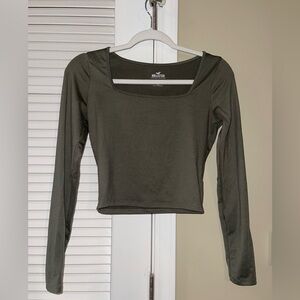 Hollister Women's Dark Green Long Sleeve Bodysuit